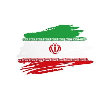 Brush stroke texture flag of Iran Stock Illustration