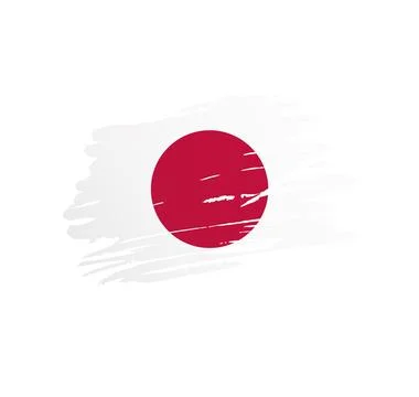 Brush stroke texture flag of Japan Stock Illustration