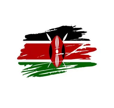 Brush stroke texture flag of Kenya Illustrazione stock