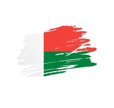 Brush stroke texture flag of Madagascar Stock Illustration