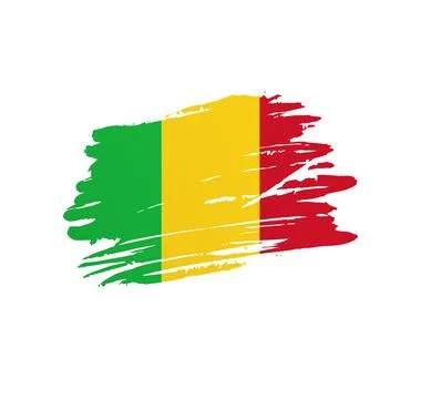 Brush stroke texture flag of Mali Stock Illustration