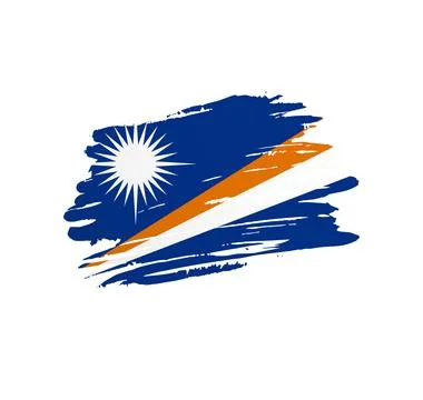Brush stroke texture flag of Marshall Islands Illustrazione stock