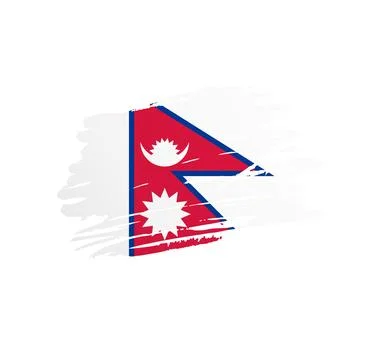 Brush stroke texture flag of Nepal Stock Illustration