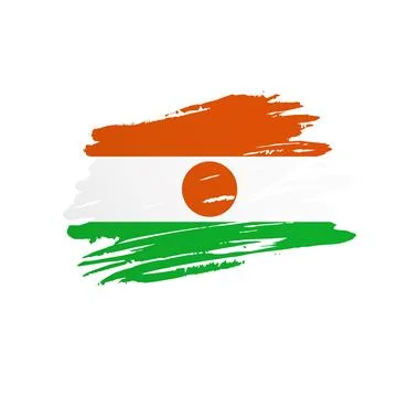 Brush stroke texture flag of Niger Stock Illustration