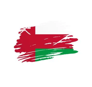 Brush stroke texture flag of Oman Stock Illustration