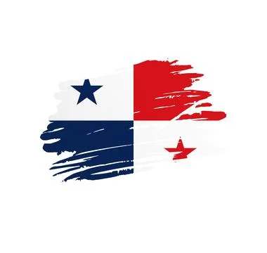 Brush stroke texture flag of Panama Illustrazione stock