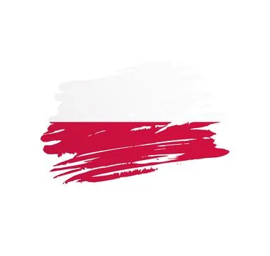 Brush stroke texture flag of Poland Stock Illustration