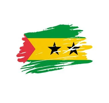 Brush stroke texture flag of Sao Tome and Principe Stock Illustration