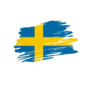 Brush stroke texture flag of Sweden Stock Illustration