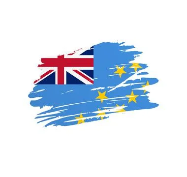 Brush stroke texture flag of Tuvalu Stock Illustration