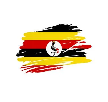 Brush stroke texture flag of Uganda Illustrazione stock
