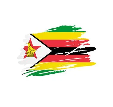 Brush stroke texture flag of Zimbabwe Stock Illustration