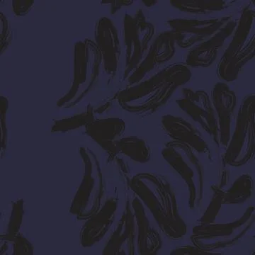 Brush stroke Tree Leaf abstract textile pattern design in dark blue for fas.. Stock Illustration