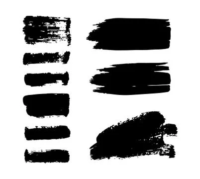 Brush stroke vector set. Stock Illustration