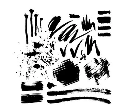 Brush stroke vector set Stock Illustration