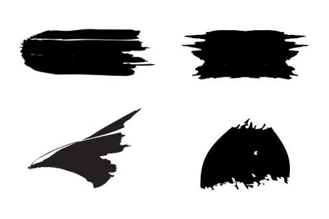 Brush Stroke Vector Set. Stock Illustration