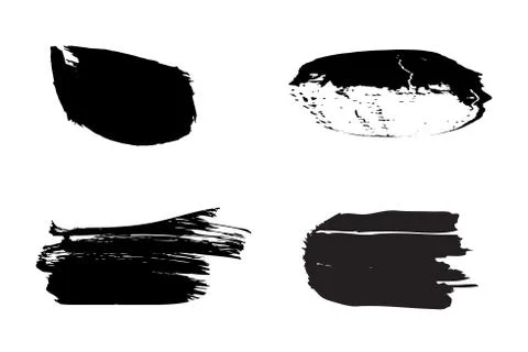 Brush Stroke Vector Set. Stock Illustration