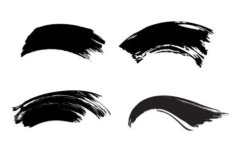 Brush Stroke Vector Set. Illustrazione stock