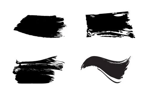 Brush Stroke Vector Set. Stock Illustration