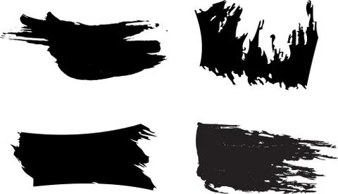 Brush Stroke Vector Set. Stock Illustration