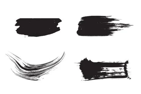 Brush Stroke Vector Set. Stock Illustration