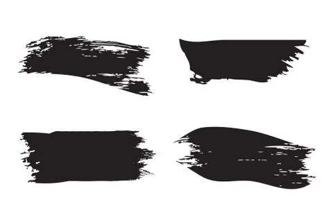 Brush Stroke Vector Set. Stock Illustration