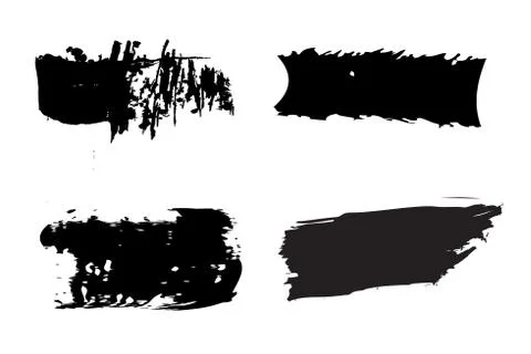Brush Stroke Vector Set. Stock Illustration