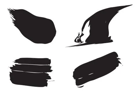 Brush Stroke Vector Set. Stock Illustration