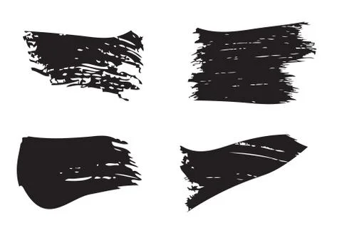 Brush Stroke Vector Set. Stock Illustration