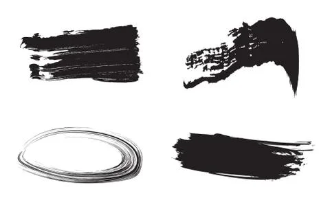 Brush Stroke Vector Set. Stock Illustration