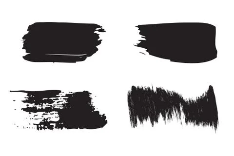 Brush Stroke Vector Set. Stock Illustration