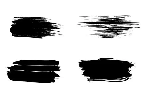 Brush Stroke Vector Set. Stock Illustration