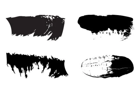 Brush Stroke Vector Set. Stock Illustration