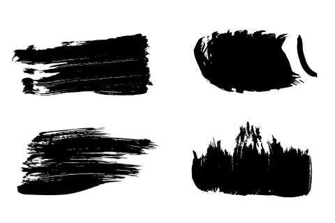 Brush Stroke Vector Set. Stock Illustration