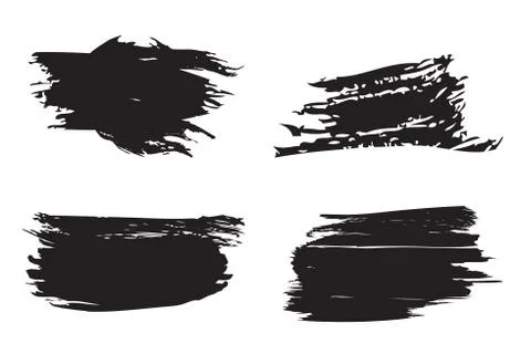 Brush Stroke Vector Set. Stock Illustration