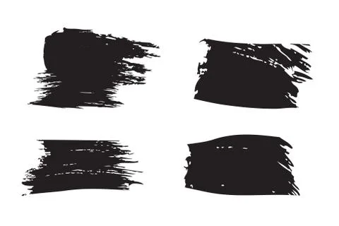 Brush Stroke Vector Set. Stock Illustration