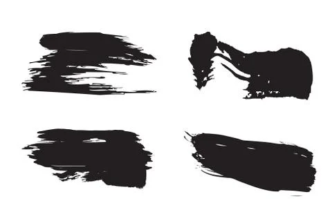 Brush Stroke Vector Set. Stock Illustration