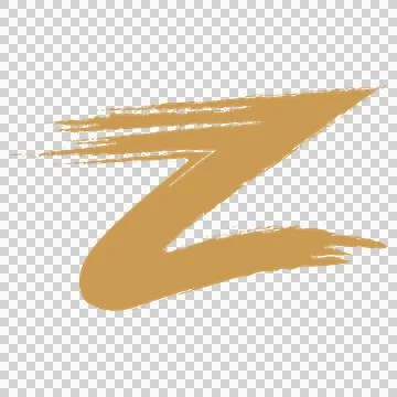 Brush Stroke Z Letter Shape forming calligraphy black white Stock Illustration