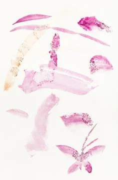 Brush strokes are hand drawn on creamy paper Stock Illustration