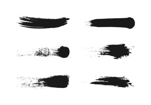 Brush strokes black vector set. Brush strokes isolated. Vector EPS10 Stock Illustration
