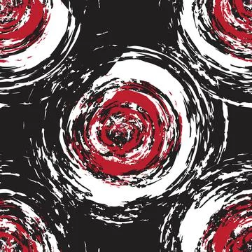 Brush Strokes Circle Seamless Pattern Design イラスト素材