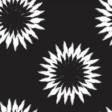 Brush Strokes Circle Seamless Pattern Design Stock Illustration