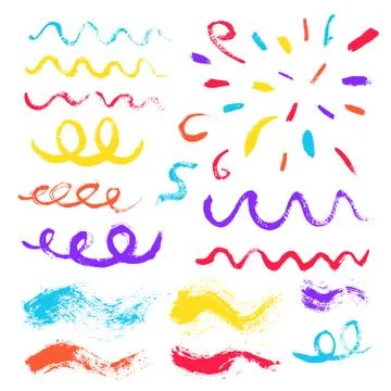 Brush Strokes Confetti Design Elements Stock Illustration