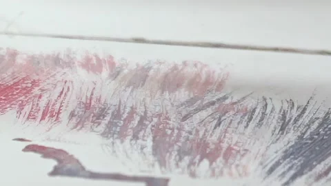 Brush Strokes Create Vibrant Colors on a Canvas Showcasing Artistic Talent Stock Footage 340584473