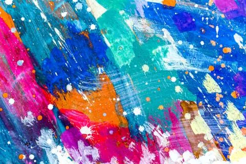 Brush strokes of different colors on a canvas Stock Illustration
