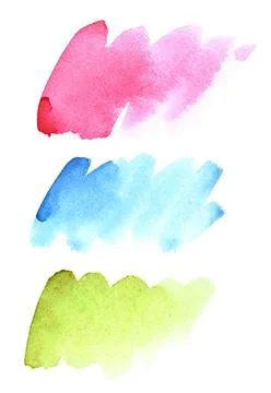 Brush strokes of different colours Set of watercolor brush strokes of diff... Stockfoto's