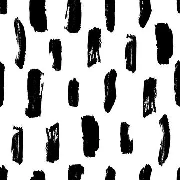 Brush strokes doodle vector seamless pattern. Stock Illustration