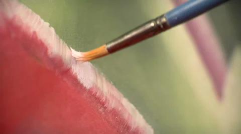 Brush Strokes on Painting Stock Footage