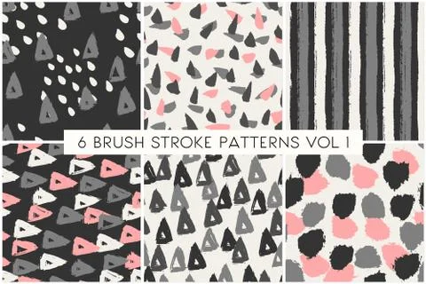 Brush Strokes Pattern Collection Stock-Illustration