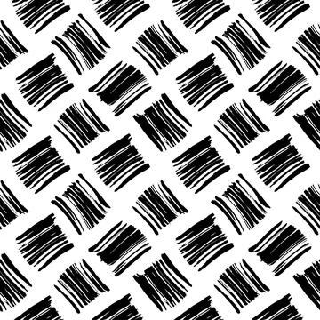Brush strokes seamless pattern. Abstract hand drawn semicircles, grunge texture 스톡 일러스트